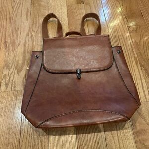NWOT Brown Faux Leather Backpack